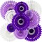 Lavender Purple White Tissue Hanging Honeycomb Round Paper Fans Decoration Set for Birthday Baby Shower Bachelorette Wedding Photo Booth Backdrops Anniversary Paper Party Supplies(11 Packs)